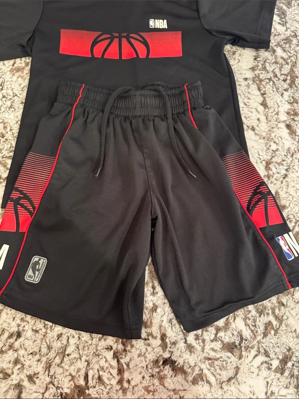 NBA Kids Black & Red Basketball Tee and Shorts Set